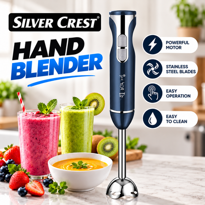 Silver Cerst 21667 Hand Blender – Stainless Steel Immersion Blender | Kitchen Gadgets Portable | Powerful Handheld Mixer Blender Stick for Shakes Soup Puree Meat Jams Garlic Tomato