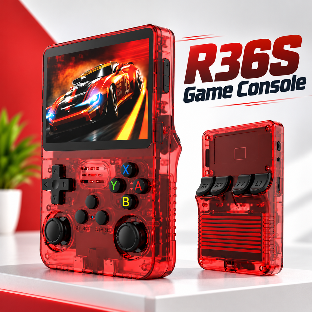 R36S Retro Handheld Gaming Console  64GB Portable Linux Gaming System with 3.5-Inch IPS Display