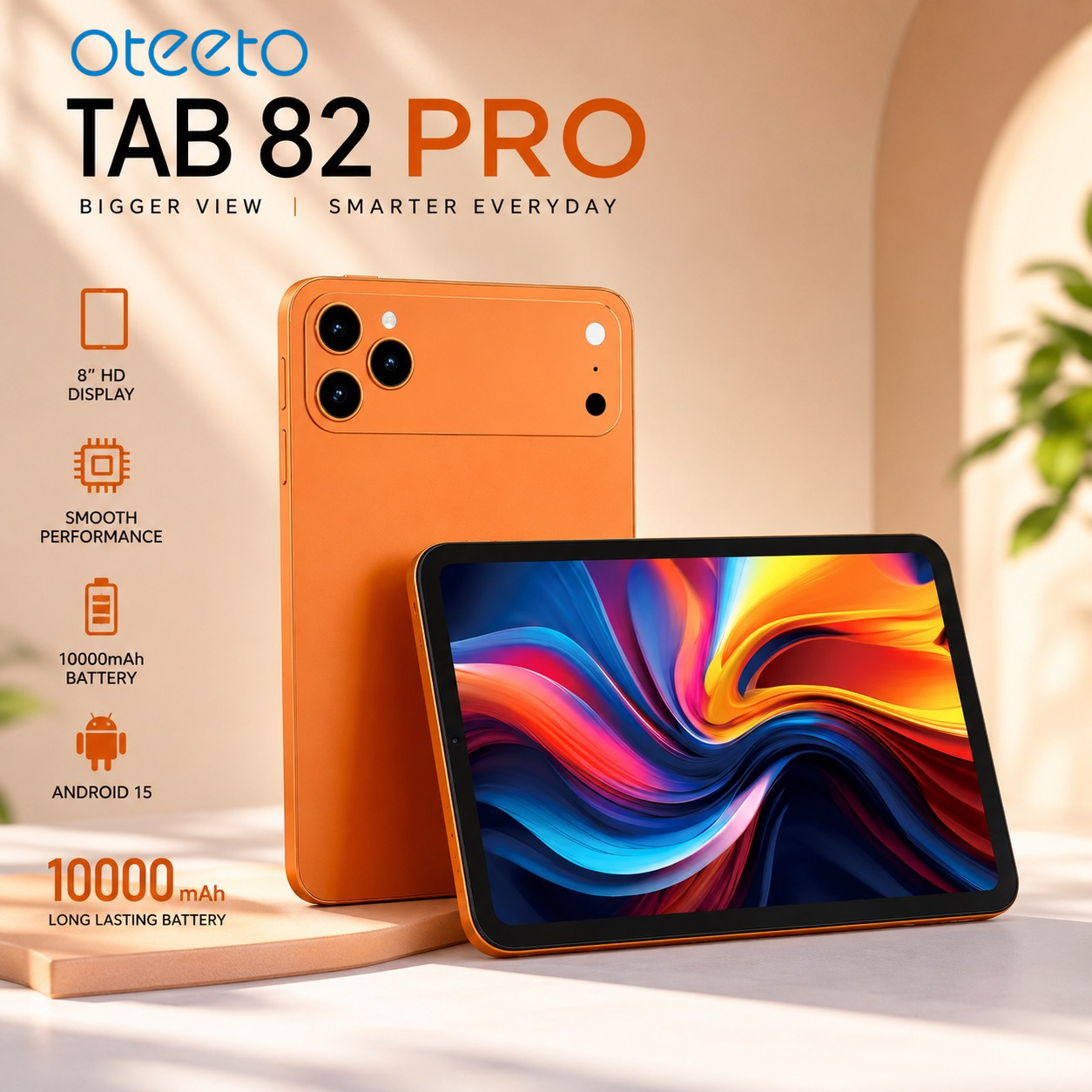 Oteeto TAB 82 Pro 8-Inch Android 15 Tablet | 8 GB RAM + 128 GB  Storage | 5G | 5000mAh Battery