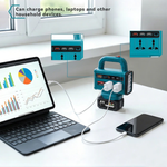 21V Portable Power Station with LED Work Light | Rechargeable Battery Inverter | USB Charging & AC Output