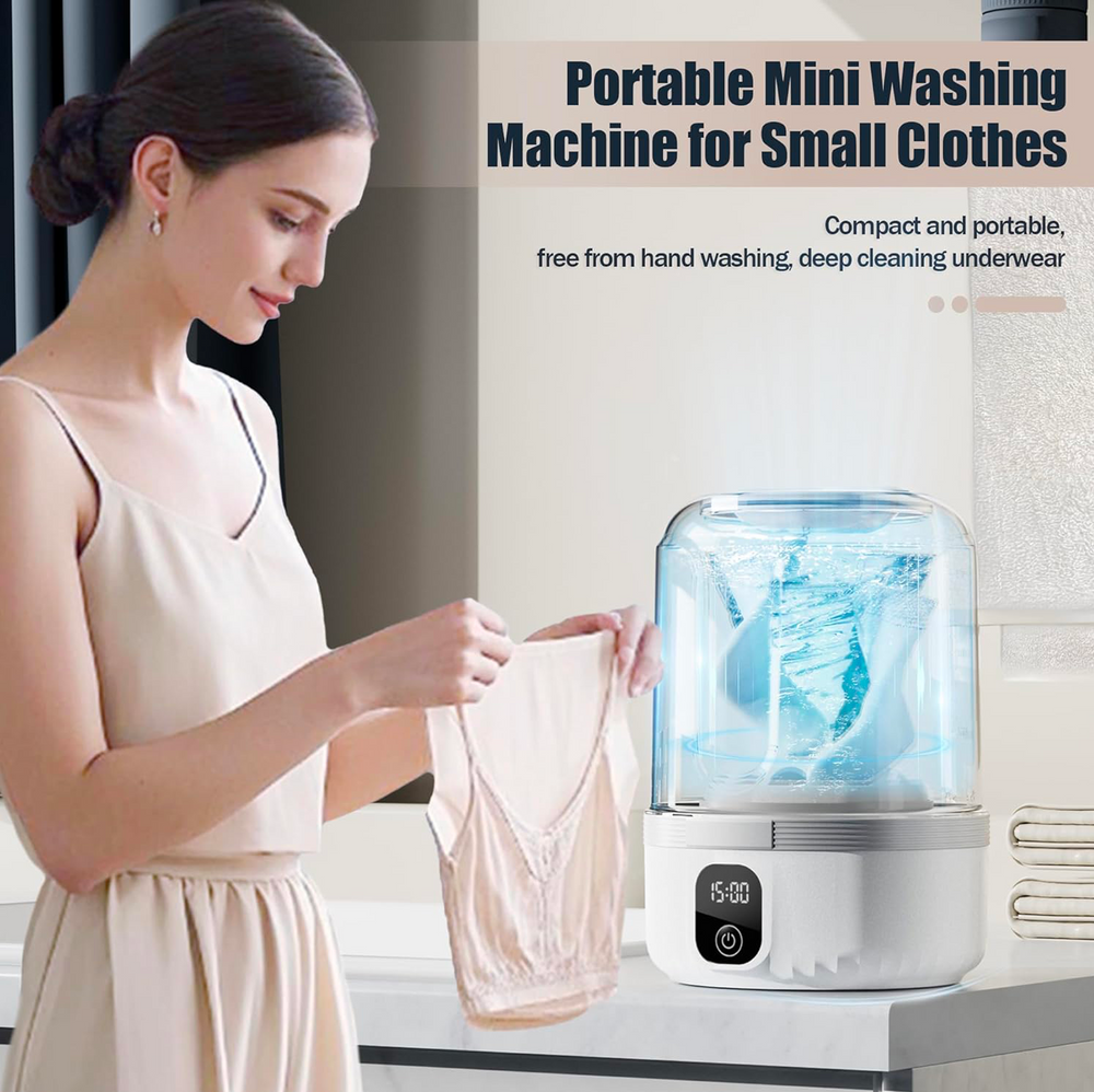 Underwear Washer, Upgrade Mini Portable Washing Machine Rechargeable Underwear Washing Machine Deep Cleans Small Clothes for Apartment, Dorm, RV, Travel & Hotel Use