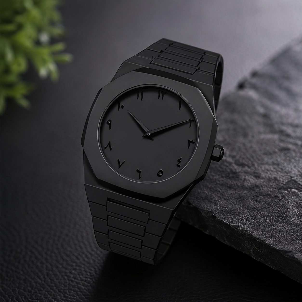 Arabic Aura | Premium Matte Black Arabic Dial Quartz Watch – Luxury Stainless Steel Wristwatch for Men