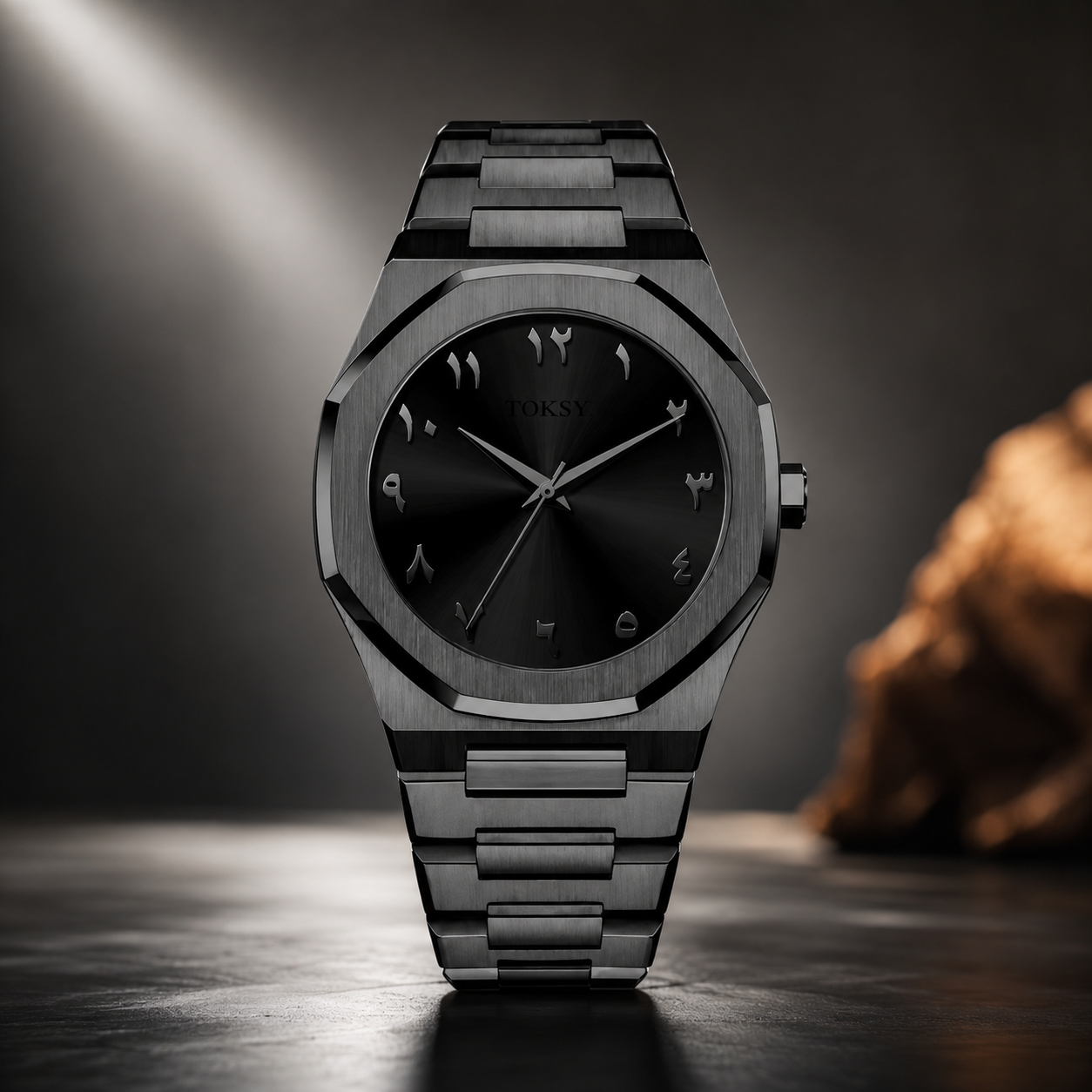 Arabic Aura | Premium Matte Black Arabic Dial Quartz Watch – Luxury Stainless Steel Wristwatch for Men