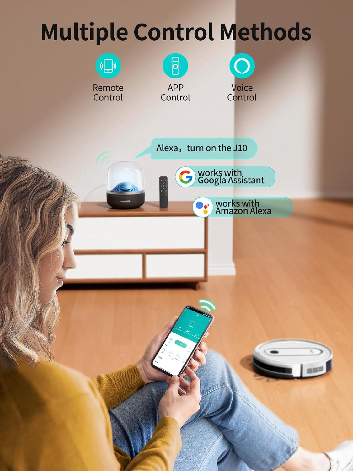 Airzeen Smart Robot Vacuum Cleaner & Mop | 2-in-1 Robotic Vacuum | App & Remote Control | Auto Recharge | Powerful Suction