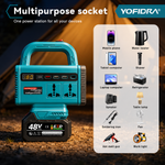 48V Portable Power Station with LED Work Light | Rechargeable Battery Inverter | USB Charging & AC Output
