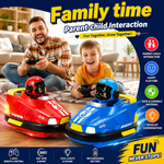 Remote Control Bumper Cars for Kids Toy – Hit & Bounce RC Battle Cars with Pop-Up Drivers, LED Lights & Music (2 Players)