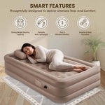 Inflatable Airbed – Single Size | Built-in Pillow | 198 × 100 × 40 cm | Comfortable Portable Air Mattress