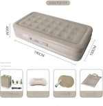 Inflatable Airbed – Single Size | Built-in Pillow | 198 × 100 × 40 cm | Comfortable Portable Air Mattress