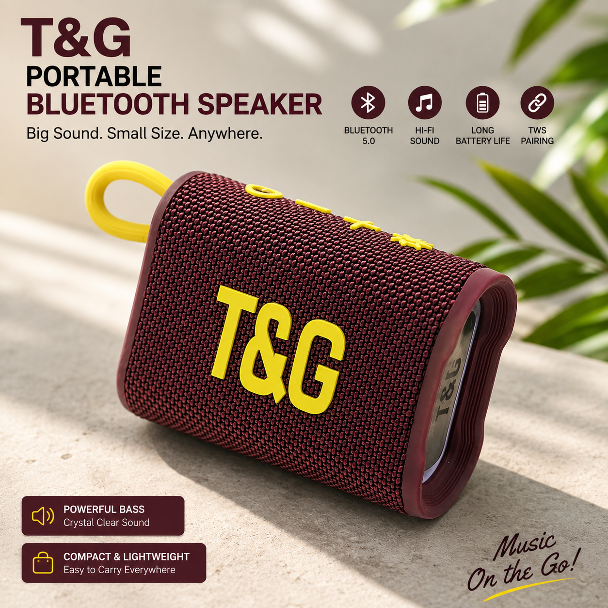 T&G-396 Music Audio Sound Box Wireless Bluetooth Mini Portable Outdoor Stereo Bass Waterproof Bt Speaker Go3