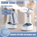 Slivers Criest 1500W Portable Handheld Garment Steamer for Clothes, Foldable Travel Steamer with Continuous Steam, Detachable Water Tank & Fabric Brush