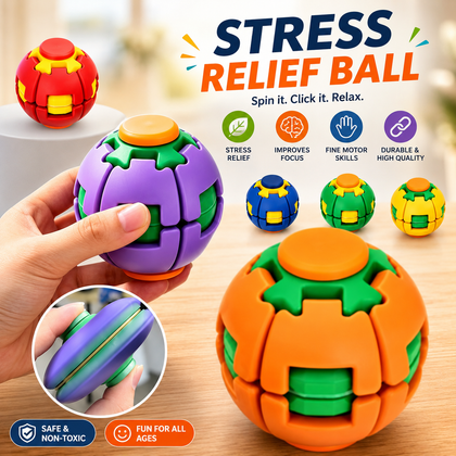 Trending | Magic Press and Spin Ball – Stress Relief Fidget Toy | Shape-Shifting Sensory Toy for Kids & Adults
