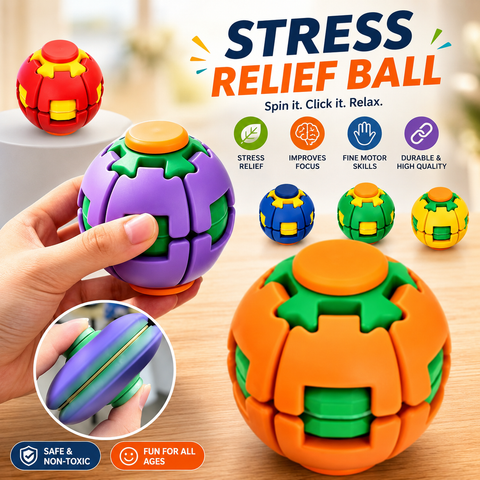 Trending | Magic Press and Spin Ball – Stress Relief Fidget Toy | Shape-Shifting Sensory Toy for Kids & Adults