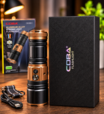 COBA CB-G908-1 Rechargeable LED Tactical Flashlight – 3000M High Power Torch with USB Output, 4 Light Modes & 18800mAh Battery
