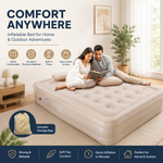 Double Size Inflatable Air Mattress With 2 Air Pillows Durable Camping Bed with Built in Rechargeable Air Pump Self Inflation One Button Inflate and Deflate for Home, Outdoor 200x40x150cm