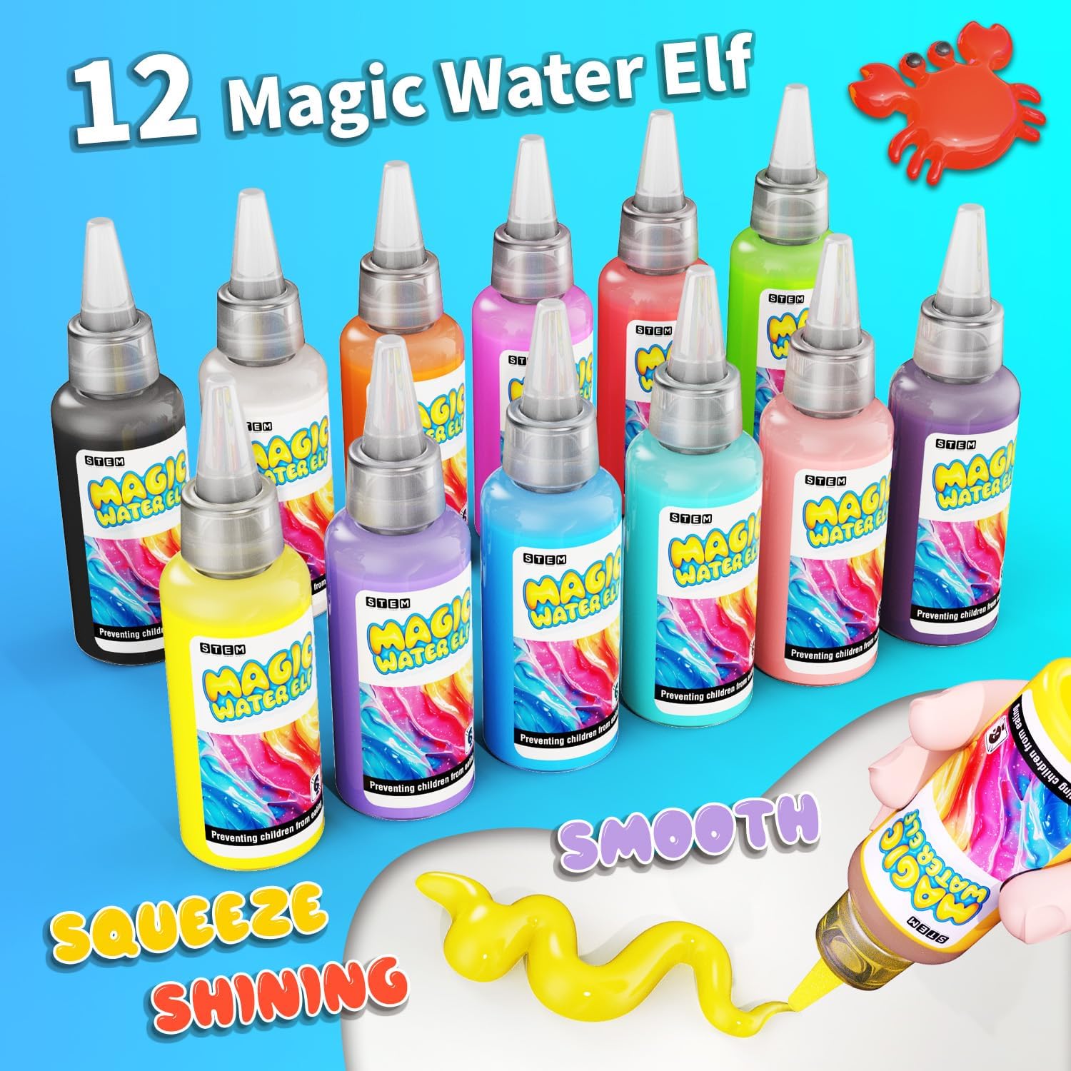 Magic Water Toy Elf Kit,Aqua Fairy Water Gel Kit 12 Magic Gels &12 Molds Make Your Own Water Pets,Toys for Birthday Gifts Party Favors,DIY STEM Craft Kits Kids Toys Age 3+