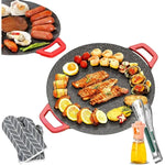 Non-Stick Electric Indoor Grill Pan, Smokeless Korean Grill Pan,28CM Multi Functional Electric Grill, Cooking Griddle Pan, Korean Style Bbq Grill Pan, Electric Baking Tray 800w Even Heating