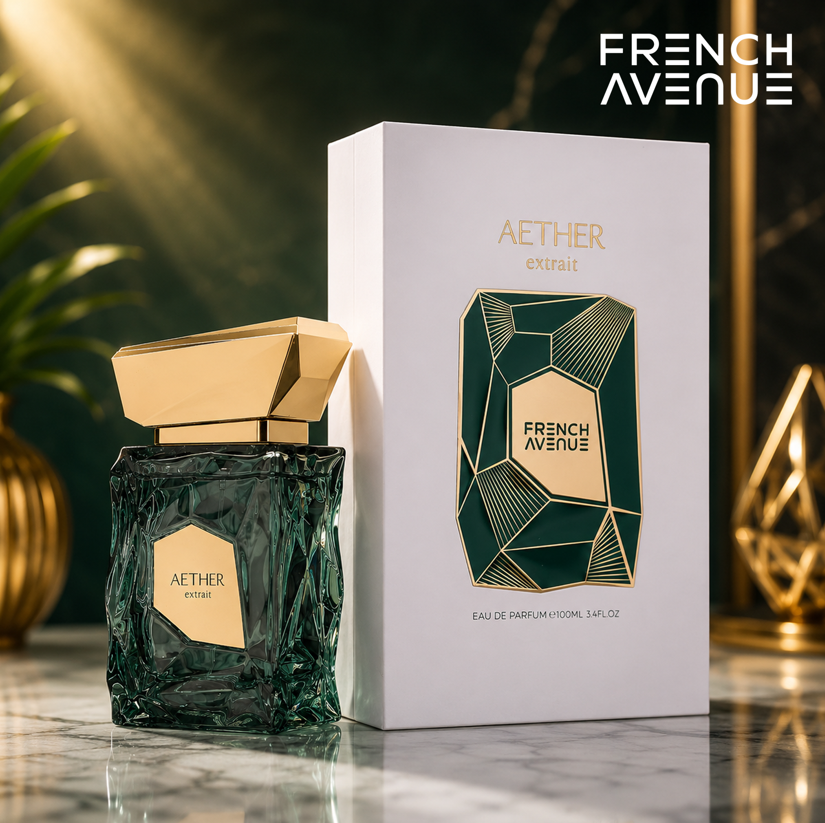 French Avenue - Aether, Fresh Citrus Eau De Parfum(EDP) for Men, 100ml - Green Apple, Musk & Amberwood notes