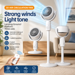 Torima F1 Air Fan, Portable, Rechargeable, Adjustable Height, Remote Control, 5 Speed Settings, Quiet Cooling & USB Type-C Charging, White