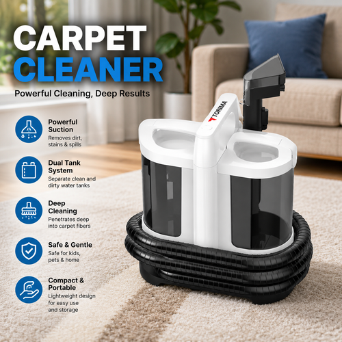 TORİMA V22B Powerful carpet and upholstery cleaning machine |WHITE