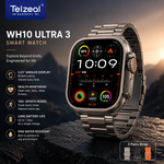 Telzeal WH10 Ultra 3 (3Pair strap/Wireless Charging) Smartwatch cutting-edge technology with sleek design & Ultimate Fitness & Style Companion- Brown
