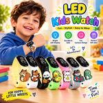 10-in-1 Kids LED Digital Watch Combo – Colorful Cartoon Watches for Boys & Girls
