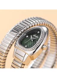Luxury Women's Stainless Steel Snake Wrap Bracelet Watch | Elegant Quartz Wrist Watch