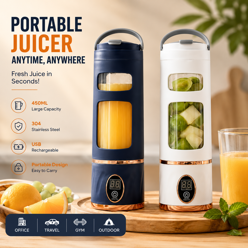 HS-870  Portable Fruit Juicer 450ml Capacity 3 Gears USB Rechargeable Blender Ice