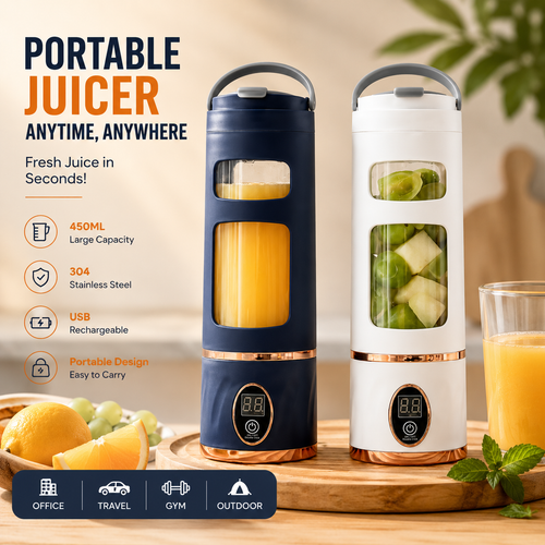 HS-870  Portable Fruit Juicer 450ml Capacity 3 Gears USB Rechargeable Blender Ice