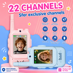 2 pc Set | Kids Video Walkie Talkie with HD Screen | Long Range Rechargeable Two-Way Communication Toy