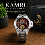 KAMRI Luxury Skeleton Men's Mechanical Watch – Stainless Steel Waterproof Wristwatch