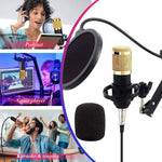 BM800 Condenser Microphone Studio Kit with Adjustable Boom Arm & Pop Filter