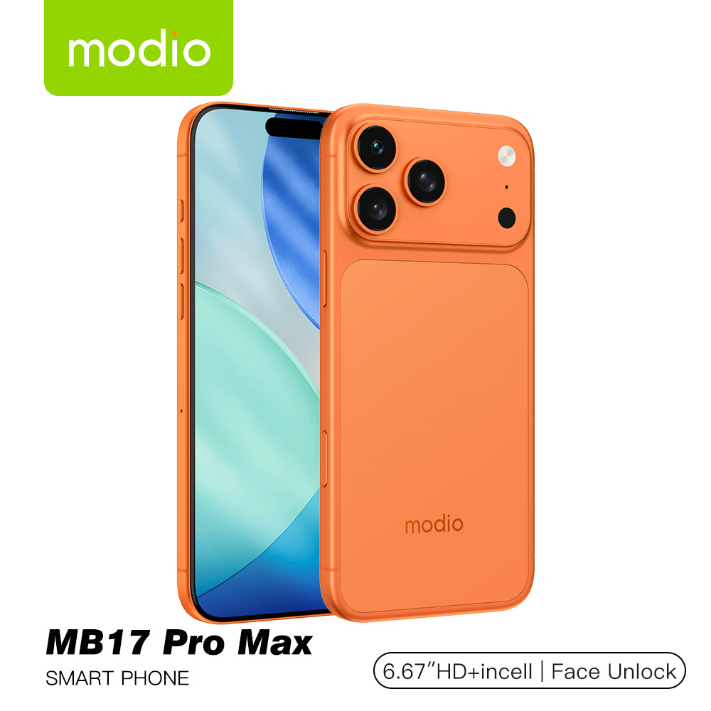 Modio MB17 Pro Max 5G Phone - 6.67-inch HD Display, 8GB RAM, 256GB ROM | Orange