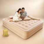 Double Size Inflatable Air Mattress With 2 Air Pillows Durable Camping Bed with Built in Rechargeable Air Pump Self Inflation One Button Inflate and Deflate for Home, Outdoor 200x40x150cm