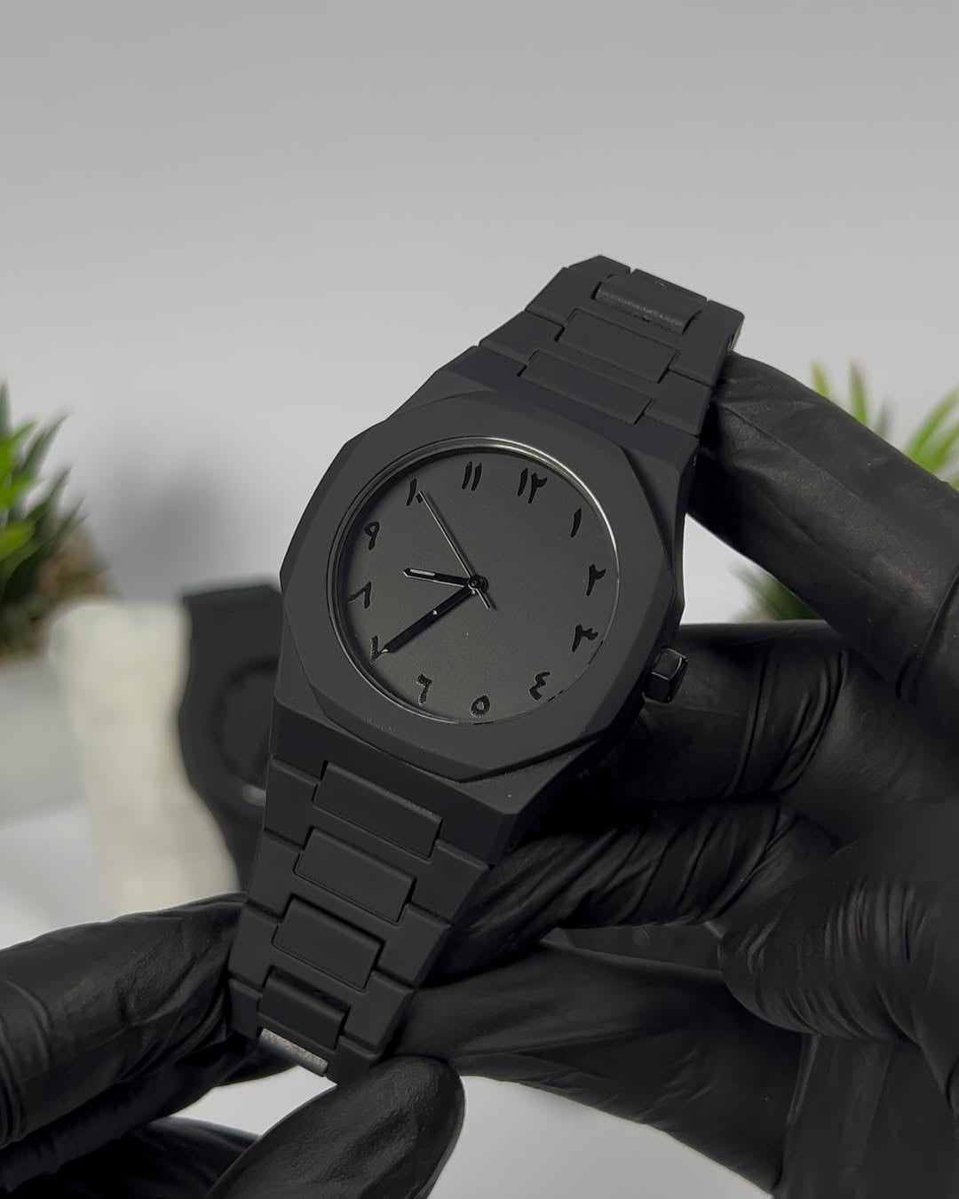 Arabic Aura | Premium Matte Black Arabic Dial Quartz Watch – Luxury Stainless Steel Wristwatch for Men