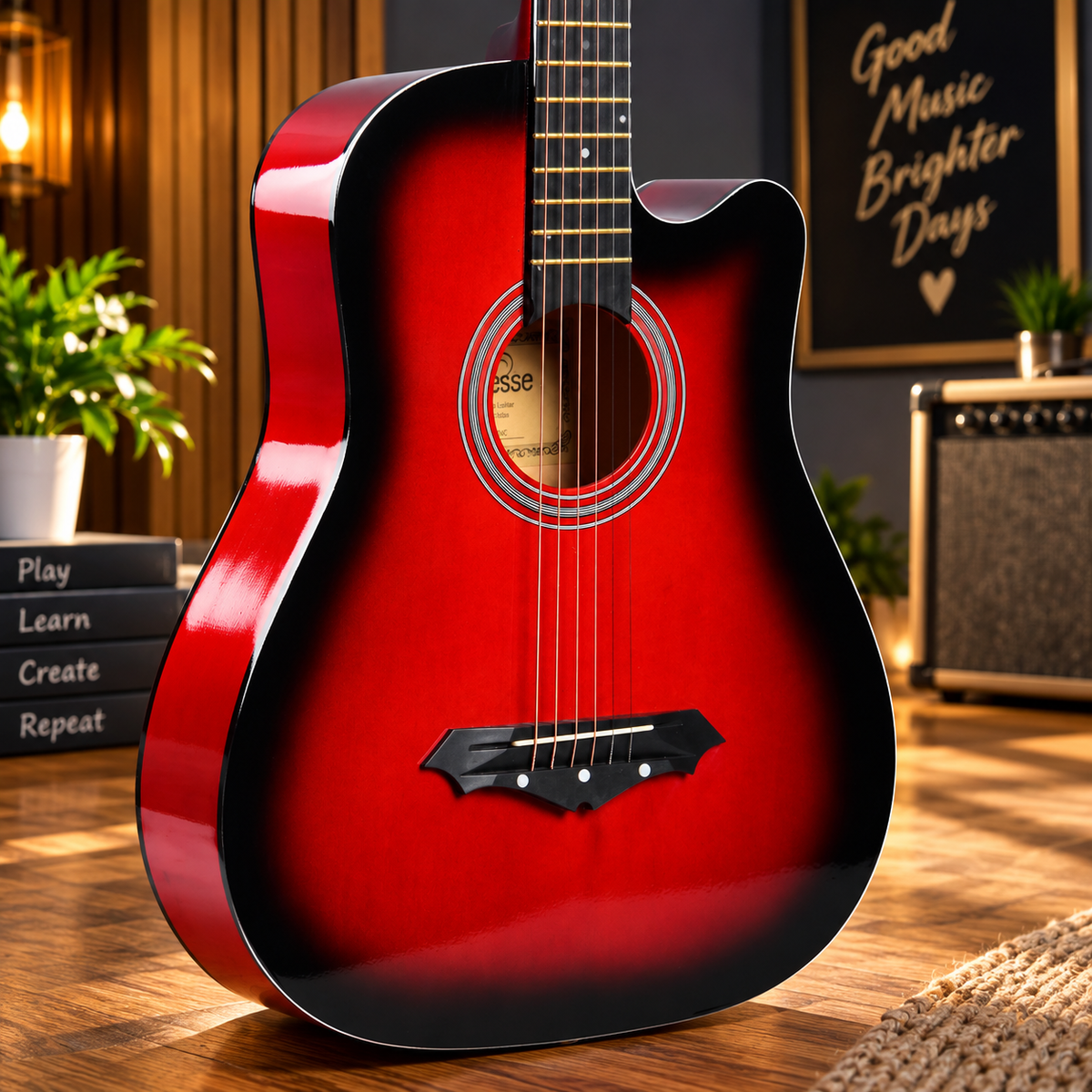 41 Inch Professional l Acoustic Guitar in Red