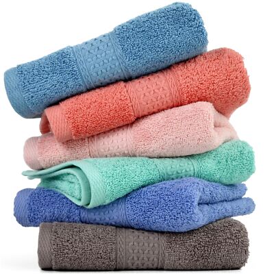 Premium Soft Hand Towels - 100% Cotton Bath Hand Towel Set, Lightweight for Quick Dry (6PC Pack, 50 x 100CM )