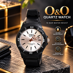 O&O Quartz Men's Analog Sports Watch – Water Resistant, Luminous Dial, Silicone Strap
