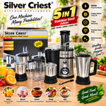 Silver Criest 5-in-1 Stainless Steel Juicer Extractor  SC777s | Blender Mixer Grinder Juicer Machine - Food Processor, Smoothie Maker, Portable Hand Blender, Mini Blender, Heavy Duty Kitchen Aid Mixer, Electric Juice Blender