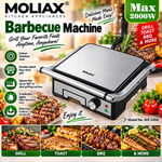 MOLIAX MX-5096 Barbecue Machine & Electric Grill | Non-Stick Grill & Sandwich Maker, Home Kitchens with Flat Opening and Amazing Features.