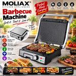 MOLIAX MX-5096 Barbecue Machine & Electric Grill | Non-Stick Grill & Sandwich Maker, Home Kitchens with Flat Opening and Amazing Features.