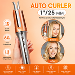 SHEGLAM Automatic Curling Iron 1 inch with 3 Temperatures Fast Heating, 2-Way Rotation, Automatic Shut-Off, Anti-Scald, Anti-Tangle Rotating for Hair Styling