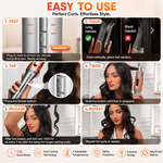 SHEGLAM Automatic Curling Iron 1 inch with 3 Temperatures Fast Heating, 2-Way Rotation, Automatic Shut-Off, Anti-Scald, Anti-Tangle Rotating for Hair Styling