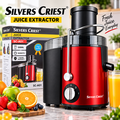 Silver Criest SC-A01 Juice Extractor 500ML  – Juicer for Fruits & Vegetables | Anti-Drip & Anti-Slip Design for Fast Juice Extraction