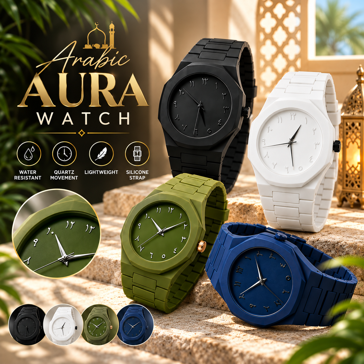Arabic Aura Premium Arabic Dial Quartz Watch – Premium Matte Finish