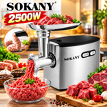 SOKANY SK-091 Meat Grinder – High Quality 2500W Electric Meat Mincer with Sausage Maker & Multiple Attachments,Stainless Steel  Housing