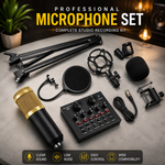 Combo Offer | V8 Sound Card+ BM800 Condenser Microphone -Set with Free P47 Headset Bundle Pack