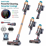 SMOTURE Cordless Vacuum Cleaner, 550W 45KPA Stick Vacuum with Touch Screen, Up to 60 Mins Runtime, Self-Standing Vacuum with Auto Mode.
