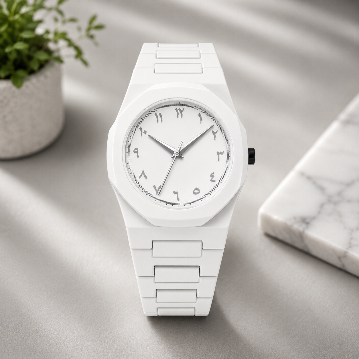 Combo Offer | Arabic Aura Premium Arabic Numeral Couple Watch Set – Black & White | Unisex Quartz Wrist Watches