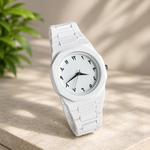 Combo Offer | Arabic Aura Premium Arabic Numeral Couple Watch Set – Black & White | Unisex Quartz Wrist Watches