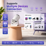 WIMUS S27 Mini Smart Projector | Full HD 1080P | Dual Band 2.4G/5G WiFi | Bluetooth 5.2 | Auto Keystone | 270° Rotatable